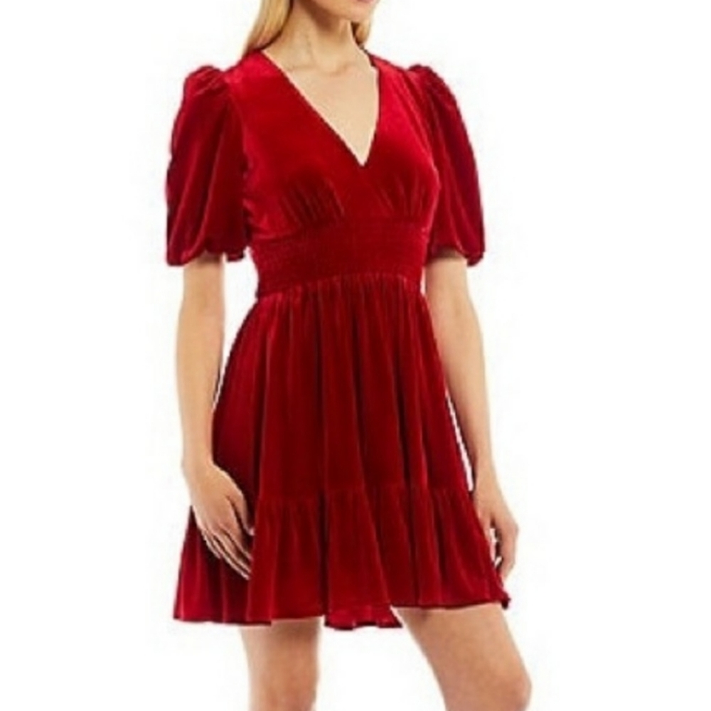 Antonio Melani Crimson Velvet Dress sz 4